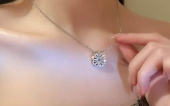 Collier en forme de cœur à quatre feuille